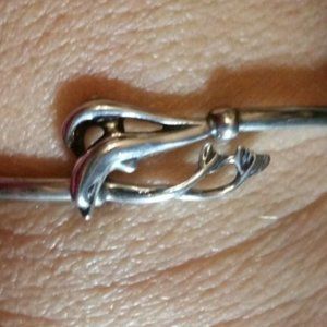 Sterling .925 Dolphins Cuff Bracelet